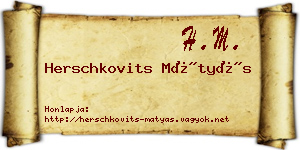 Herschkovits Mátyás névjegykártya